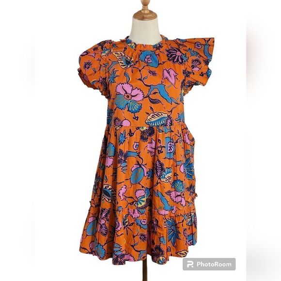 House of Harlow 1960 Orange Floral Mini Dress NWT - Picture 1 of 7